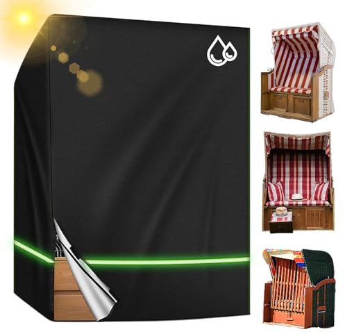 longziming Housse de protection pour fauteuil-cabine de plage, en tissu Oxford 210D, indéchirable, avec fermeture éclair et ouvertures d'aération, imperméable, coupe-vent, indéchirable et résistante