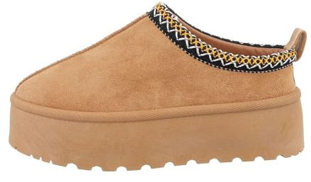 Ital Design Damen Stiefeletten mit flacher Sohle, runde Spitze