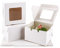 CYEER 100 Pack Cake Box, 4 x 4 x 2.5 Inch White Individual Cupcake Boxes, Small Bakery Cake Boxes with Window, Mini Treat Boxes Cake Boxes for Cake Portions Cookie Donuts