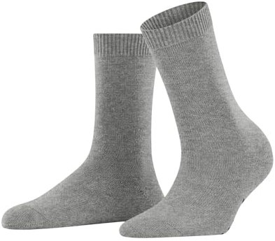 FALKE Women's Cosy Wool W So Viscose Cashmere Plain 1 Pair Socks, Grey Light Heather 3223, 5.5-8