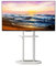 unho Support TV sur Pied Blanc: TV Universel pour Télévision 40 à 75 Pouces Meuble TV avec 2 Étagères Jusqu'à 40 Kg Hauteur Réglable 124-142cm VESA Max 600x400mm