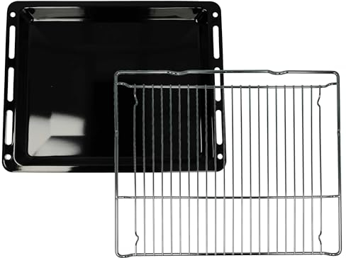 vhbwx Backblech, Gitterrost (2-tlg. Set) für diverse Backöfen - 45,5 x 36 x 4 cm