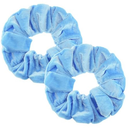 2 Stück große Frauen Haargummis Samt Haar Scrunchies Gummibänder Bunte Elastischer Haarbänder für Mädchen Damen Haarschmuck (hellblau)