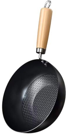 MAGICLULU Poêle à Frire Antiadhésive Poêle Traditionnelle Fer Wok Petit Wok Pour Cuisinière à Gaz Marmite