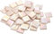 QUARKZMAN Mosaikfliesen, Glasmosaik Mosaiksteine zum Basteln Mini Mosaikfliese DIY Hobbys Handgemachter Kristall Freier Handwerksmaterial Kreativität (Packung mit 50 in Hellcreme)