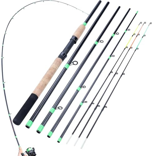 Sougayilang Feeder Rod - Canna da pesca portatile a 3 punte, gamma completa di action carpa, verde