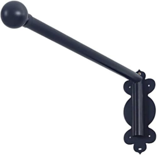 Generic Swing Arm Curtain Rod, Heavy Duty Iron, Black, Glossy Finish, Iron with Elegant Exterior, 28in