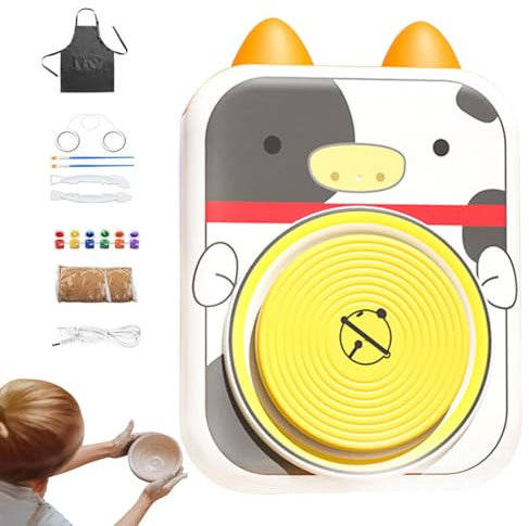 Bexdug Töpferscheibe, Töpferscheibe für Kinder | USB-Cartoon-Töpferscheibe für Kinder, Keramik-Töpferwerkzeuge,Elektrische Töpferscheibe für Kinder, Familie, Freunde, die Tiere und Pflanzen basteln