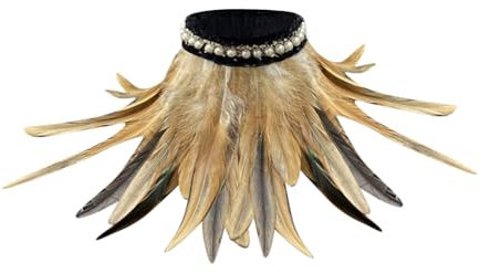Haarreif Federn, Federschal Damen Gothic Federkragen Federboa Kostüm Pfauenfedern Pfau Kostüm Federumhang Kostüm Federn Feder Kostüm Gothic Kleidung Schwarz Federkragen Feder Cape