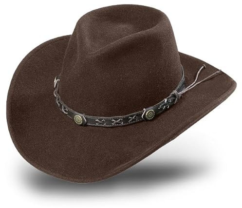 STARS & STRIPES Walker Brown Cowboyhut aus Filz – Klassischer Westernhut in Braun für Herren