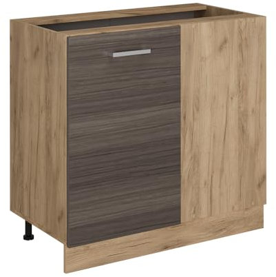 Vicco Eckunterschrank R-Line, Küchen Eckschrank, Edelgrau, 86 cm ohne Arbeitsplatte