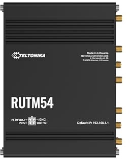 Teltonika RUTM54 Industrial 5G Router, 4G LTE Cat 19, Dual SIM, eSIM, TELIT module, 5x Gigabit Ethernet ports, Wi-Fi 5