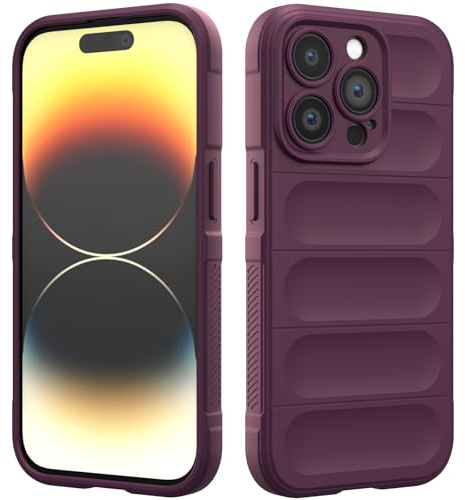 Custodia Compatibile con iPhone 14 Pro, Silicone Custodia per Tutto il Corpo, Copertura Antiurto con Fotocamera Protettivo, Cover Morbida al Tatto - Viola Scuro