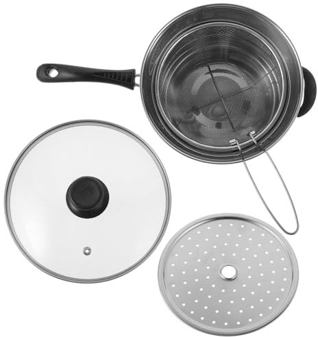 Mipcase 1 Set Pentola Acciaio Inossidabile con Singolo e Scolapasta per Pasta e Frittura per Versatile e Facile da Usare