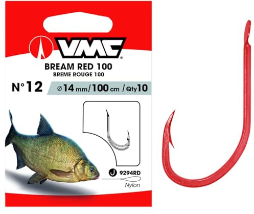 VMC Bream Hook 9294 Leader Hook 100 cm Red #14