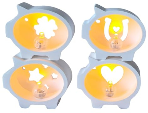 Silikonformen Gießformen Weihnachten, 4 Stück Silikonform Weihnachten Schwein Gips Zum Gießen Gießformen Silikon Glücksschwein Gießform Weihnachten Giessformen Silikon Gießform Kerzenhalter (A)