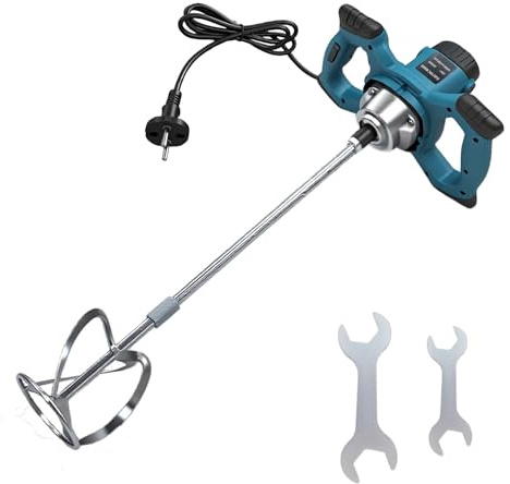 2400W Mörtelrührer Rührwerk M14 mit Bürstenlosem Motor, Elektrischer Betonmischer, 0–1700 U/min mit 6-stufiger Drehzahlregelung, für Asphalt-Zement-Schlamm