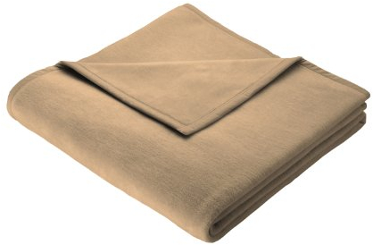 Biederlack Wohn- und Kuscheldecke, 60 % Baumwolle, Veloursband-Einfassung, 150 x 200 cm, Kamel, Orion Cotton, 240097