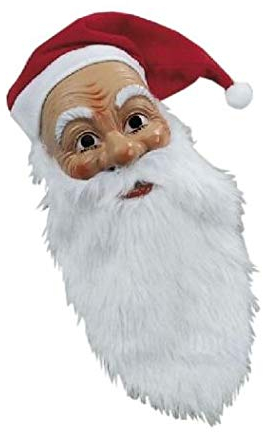 Weihnachtsmann Maske mit Plüschbart Weihnachten