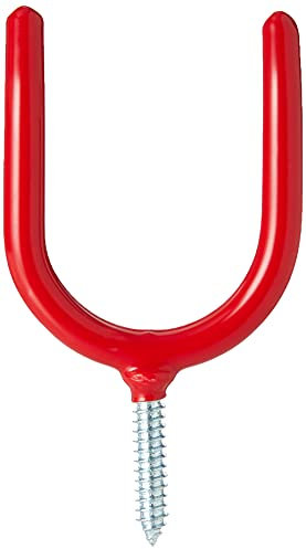 Merriway® BH00902 (5 Pcs) Tool Storage Shed Garage Hook, Red Plastic Coated - Pack of 5 Pieces