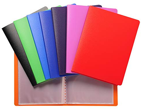 Exacompta - Réf. 88209E - Carton de 20 Protège-documents Pocket OPAK - 20 pochettes cristal lisse - 40 vues - pour format photos 11 x 15 cm - couverture en polypro semi-rigide - 8 couleurs assorties