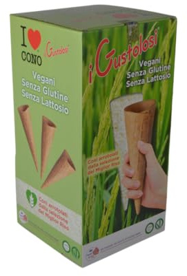 PJaspert Eiswaffeln | Cornets de crème glacée Sans gluten plaxé séparément 135x46mm (40 pièces)