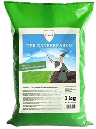 Linsor Zauberrasen, 1kg für 50m², schnellkeimende Rasensamen, hochwertige Samenmischung