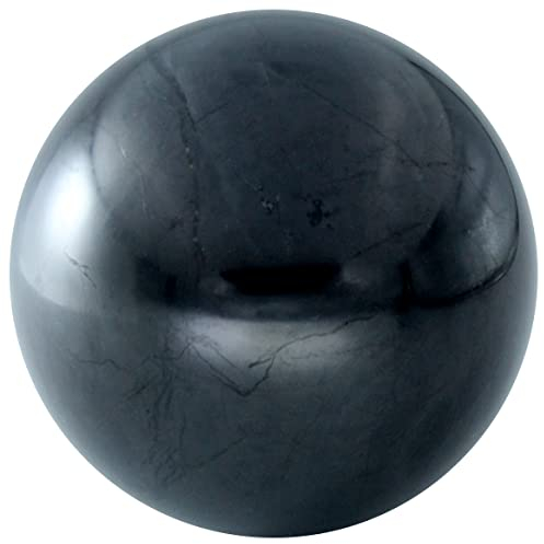 Poli de shungite Sphère 7 cm Pierre naturelle Chakra Cristal d'énergie de guérison Carélie Russie