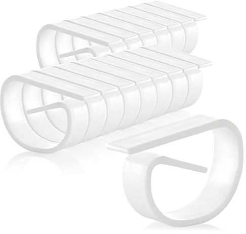com-four® 16x Tischtuchklammern aus bruchfestem Kunststoff in weiß, Tischdeckenbeschwerer, Tischdeckenhalter Made in Germany (16 Stück)