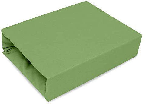 Best for Kids Spannbettlaken Spannbetttuch 100% Baumwolle Jersey in 22 Farben und 9 Größen (160x200, Grüner Apfel)