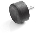 Tampone di gomma per piedino a macchina, in gomma, elemento in metallo con bullone filettato unilaterale, diverse misure (M8 x 23, 40 x 28)