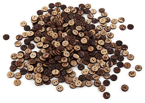 400 Stücke Holzknöpfe, Natur 2 Löcher Nähen Knöpfe, Natürliche Brown Coconut Craft Tasten 10mm für DIY Scrapbooking Decor Kleidung Zubehör
