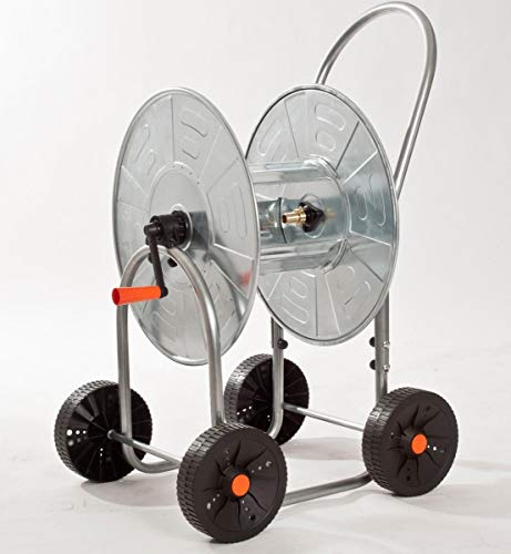 Euroshoppingonline AVVOLGITUBO IRRIGAZIONE CARRELLATO AGRATI Acciaio ZINCATO 4 Ruote PLT X Tubo 3/4 MT 80