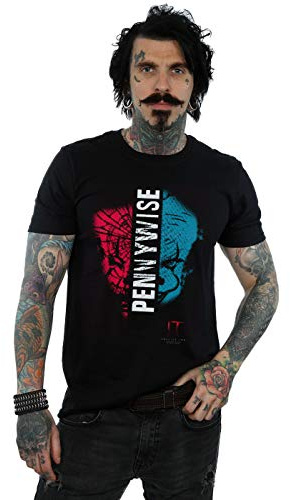 Absolute Cult It Chapter 2 Men's Pennywise Split Face T-Shirt Black Medium