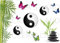 Planche stickers zen muraux mural scrapbooking enfants adultes maison cuisine salle de bain salon chambre bureau mur porte lit meuble vitre miroir boite mug autocollant waterproof A4