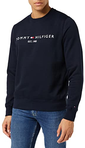 Tommy Hilfiger Sweat Homme Tommy Logo sans Capuche, Bleu (Desert Sky), M