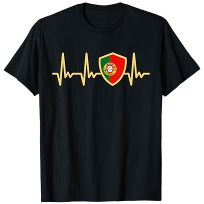 Portugal 2024 Drapeau portugais Heartbeat Proud Portuguesa T-Shirt