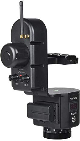Goshyda Treppiede Elettrico, velocità Regolabile 40-50M Telecomando Elettronico Pan Tilt Head Treppiede Panoramico Motorizzato per Panorama, Fotografia Sportiva, Riprese di Film