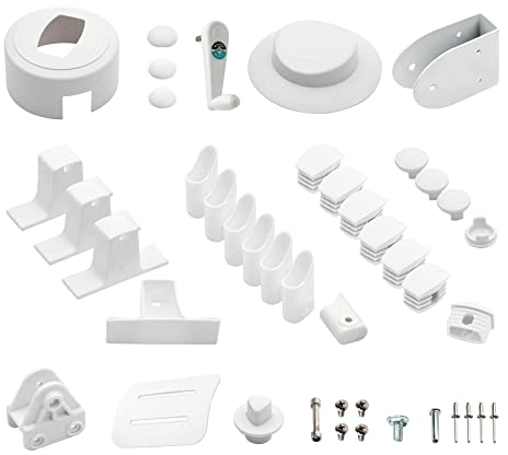 paramondo Ersatzteil-Set für parapenda Plus Sonnenschirme Gartenschirme, Rechteckig, 4 x 3 m, 29-teilig, mit Ersatzkurbel, Weiß