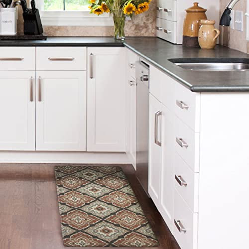 Laura Ashley LAK015801 Wellness-Küchenmatte, Flecken-, Wasser- und lichtbeständig, zum Kochen und Stehen, rutschfeste Unterseite, 17,5 x 48 cm, Rost-Allie