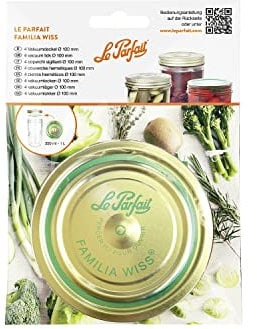 EINKOCHWELT Vakuumdeckel Ø100mm für Le Parfait Glas Familia Wiss, messingfarben (4er Pack)