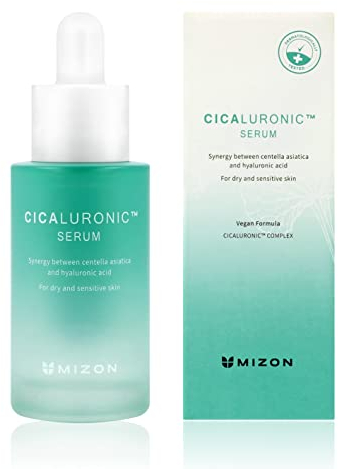 [MIZON] CICALURONIC SERUM (30ml) Koreanische Hautpflege - Beruhigendes & Feuchtigkeitsspendendes Serum mit Centella Asiatica & Hyaluronsäure - für Empfindliche und Trockene Haut - Vegan formula