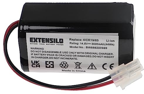 EXTENSILO Akku kompatibel mit iLife A4, A4s, A6, V7, V7s Plus, V7s Pro, X620 Home Cleaner Heimroboter (3000 mAh, 14,8 V, Li-Ion)