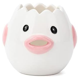 Ecoodisk Egg Separator, Ceramics Vomiting Chicken Egg Yolk White Separator, Practical Household Small Egg Filter Splitter, Kitchen Gadget Baking Assistant Tool, Dishwasher Safe,B