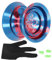 Asixxsix Responsive Yoyo, Professionelles Yoyo aus Metall und Aluminiumlegierung mit Handschuh, 3 Saiten und Octopus-Muster(Blau)