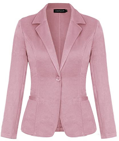 MINTLIMIT Abito con risvolto da donna con colletto a scialle blazer a maniche lunghe largo, R-rosa polveroso, XXL, R-Dusty Rose, XXL