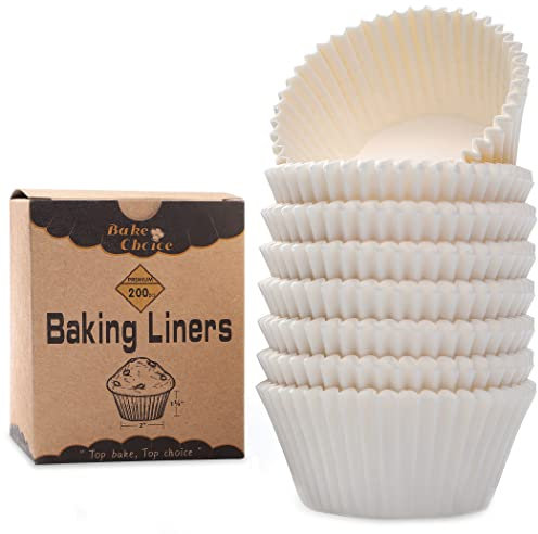 Muffinförmchen Papier Standard,200 Stück,Antihaft & Fettdichte Pergament Muffinform Papier,Weiß,Standardgröße