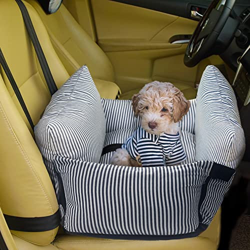 Johnear Hunde Autositz Sitzerhöhung für 10kg kleine Hund Haustier Katze Hundebett Reisebett mit Sicherheitsleine, abnehmbar und waschbar 2 in 1 Hundekissen Katzenbett Tragetücher Couch Kissen