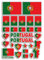 Feuille d'autocollants A4 drapeaux du Portugal en vinyle - Drapeau national du Portugal - Pays, Europe - Vacances - Voyage - Voiture - Esthétique #80027