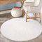 carpet city Teppich Wohnzimmer 160 cm Rund - Weiß - Kurzflor, 3D-Effekt, Glanzgarn - Geo-Muster, Floral - Moderne Teppiche Schlafzimmer, Flur, Esszimmer